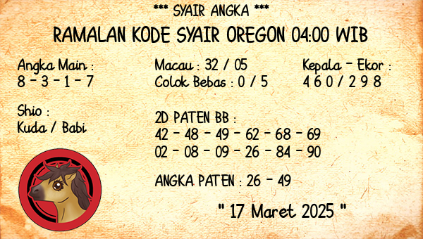 Prediksi Oregon 04:00 WIB