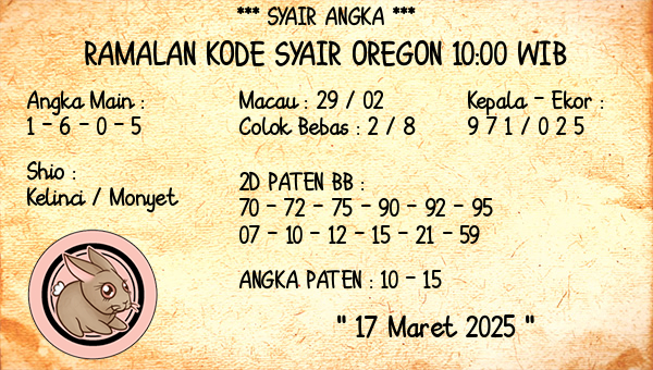 Prediksi Oregon 10:00 WIB