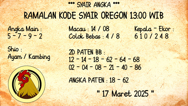 Prediksi Oregon 13:00 WIB