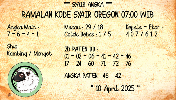 Prediksi Oregon 07:00 WIB