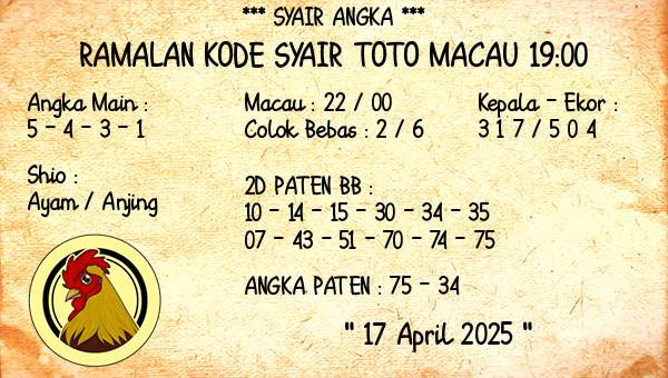 Prediksi Toto Macau 19:00